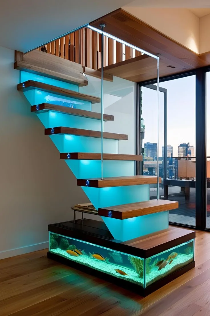 22 Stunning Aquarium Staircase Designs to Transform Your Home Featured Hero