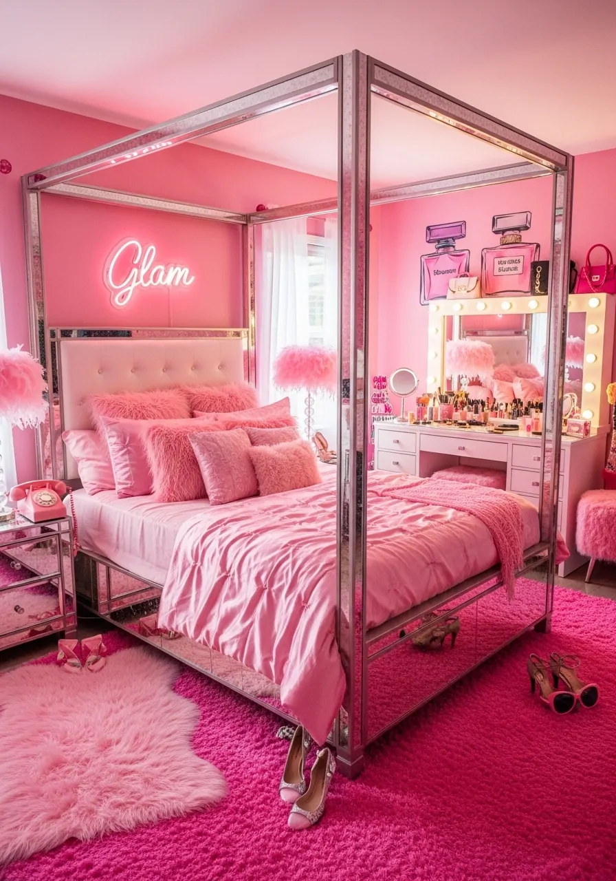 Bold Hot Pink Walls as a Statement Backdrop