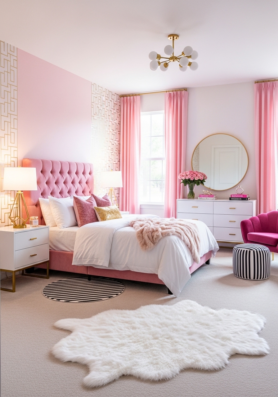 Layered Pink Textiles in Varying Shades and Textures
