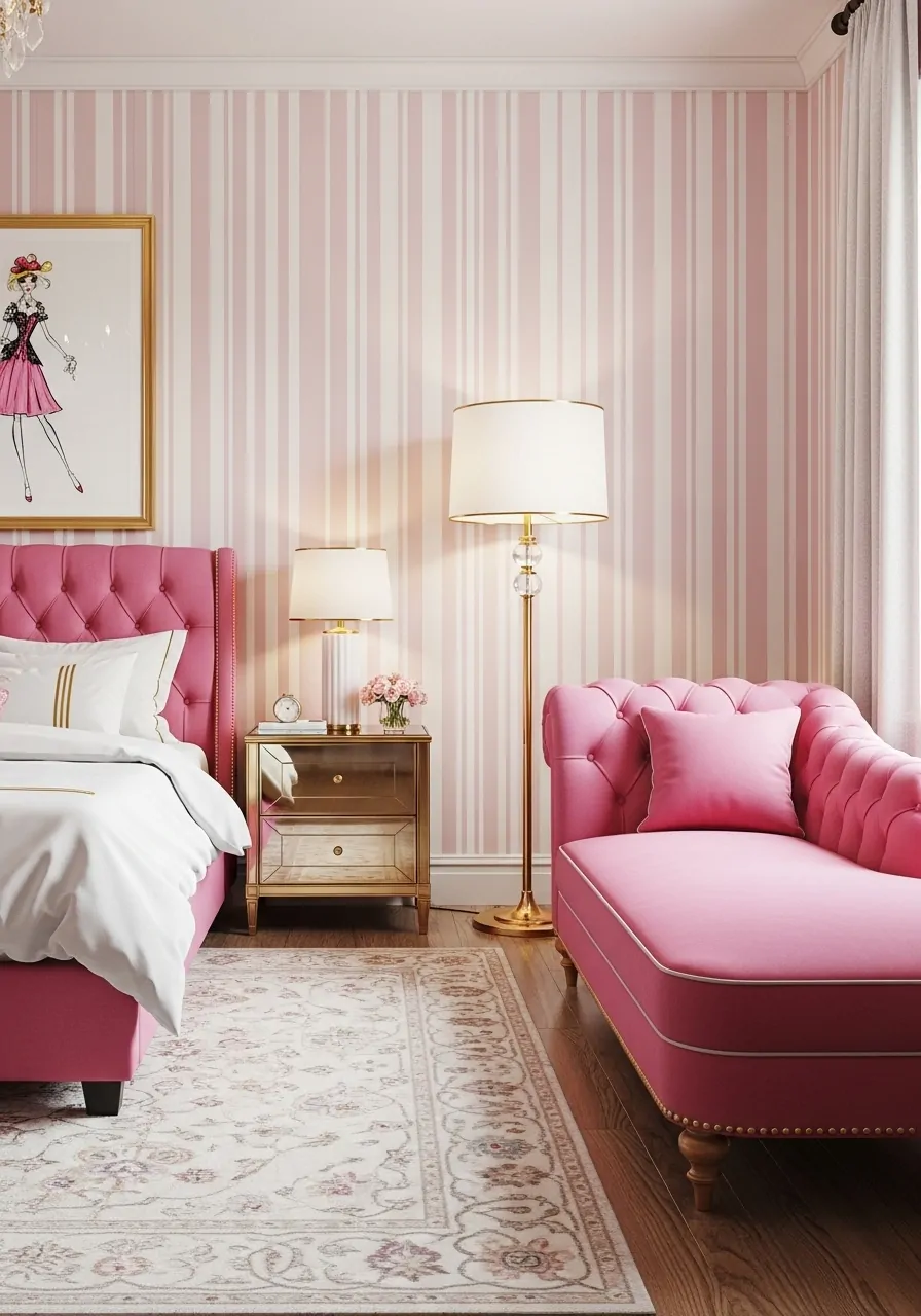 A Vanity Styled with Glam Lighting and Mirrors