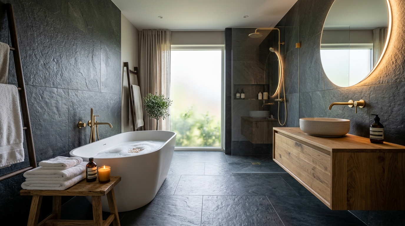 Zen Pebble Bath Sanctuary