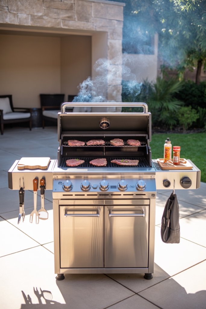 1. A Dedicated Grill Station with a Side Prep Table