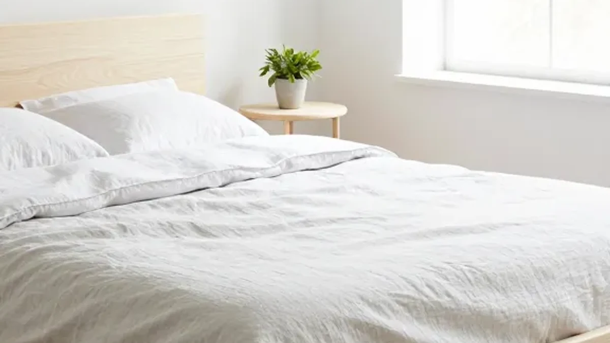 A low-profile Japandi wooden platform for serene minimalism