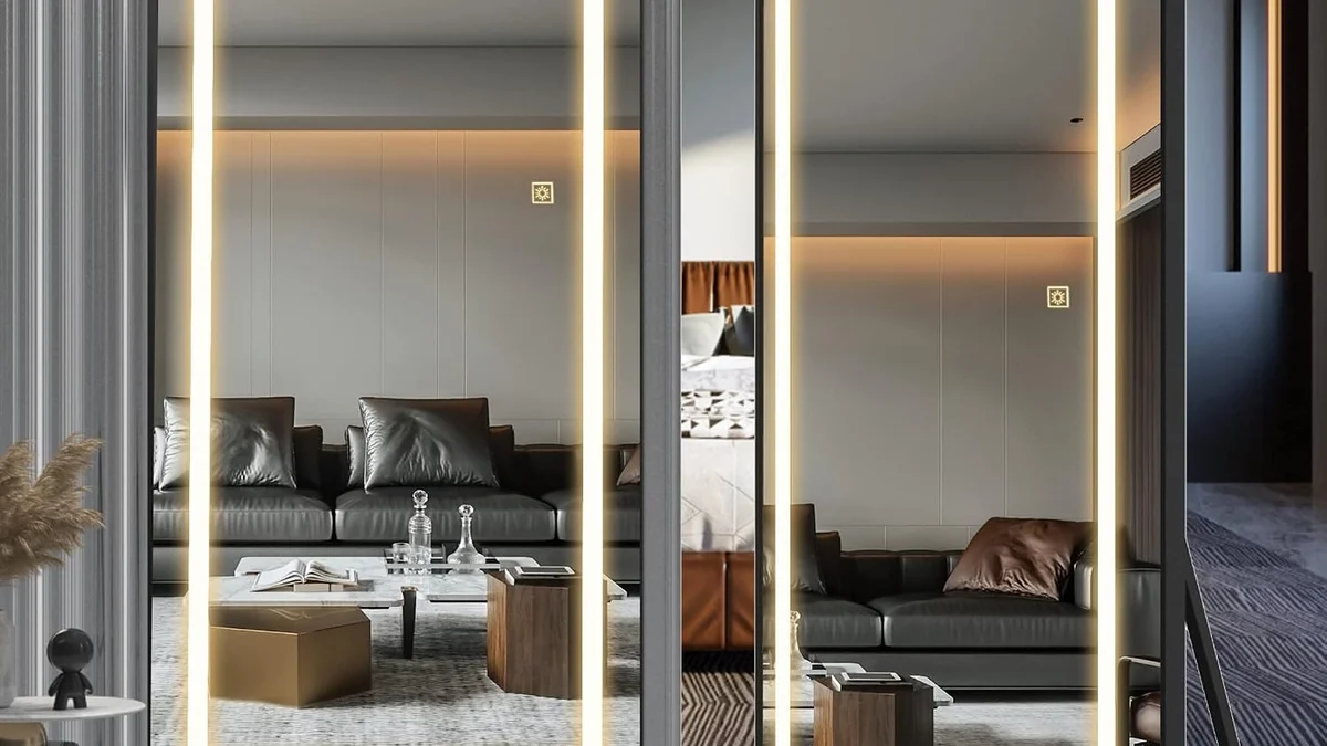Full-Length Mirror with Built-In Dimmable LED Lighting Strip