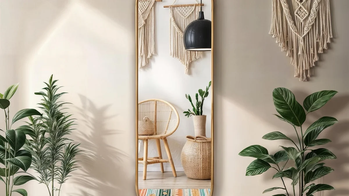 Affordable Oval Capsule Pill-Shaped Leaning Full-Length Mirror