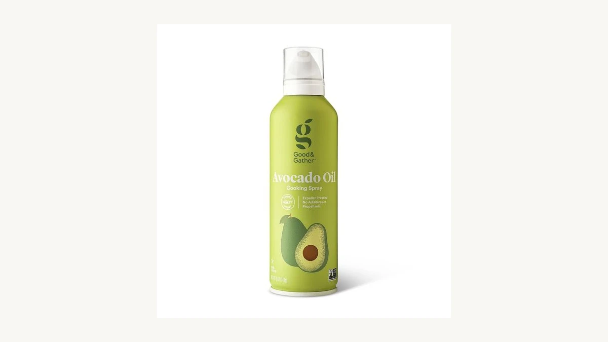 Good and Gather Avocado Oil Spray bottle on a light neutral kitchen background