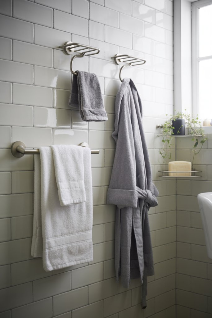 10. A Basic Hook Rail Used for Towels and Hanging Caddies
