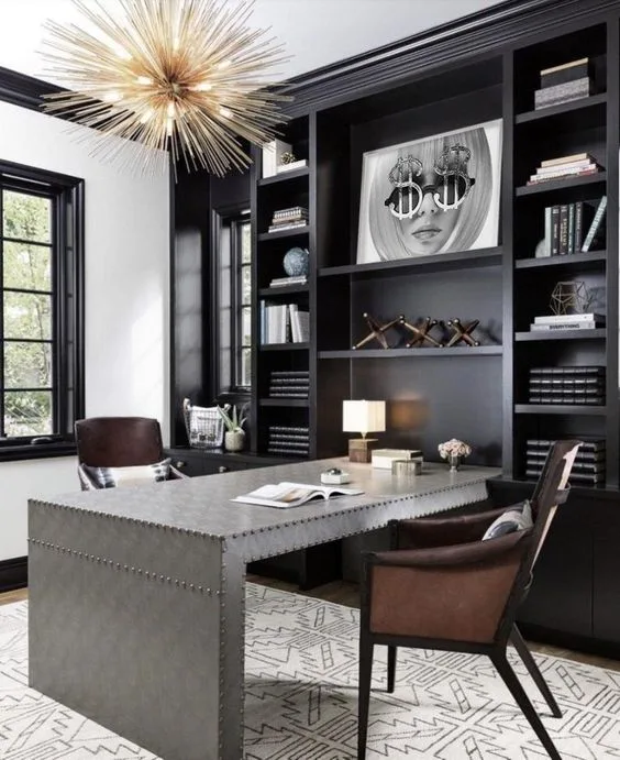 19. A Statement Pendant or Task Lamp in Matte Black