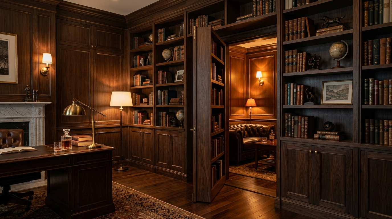 23. A Hidden Speakeasy Door Leading to a Private Lounge