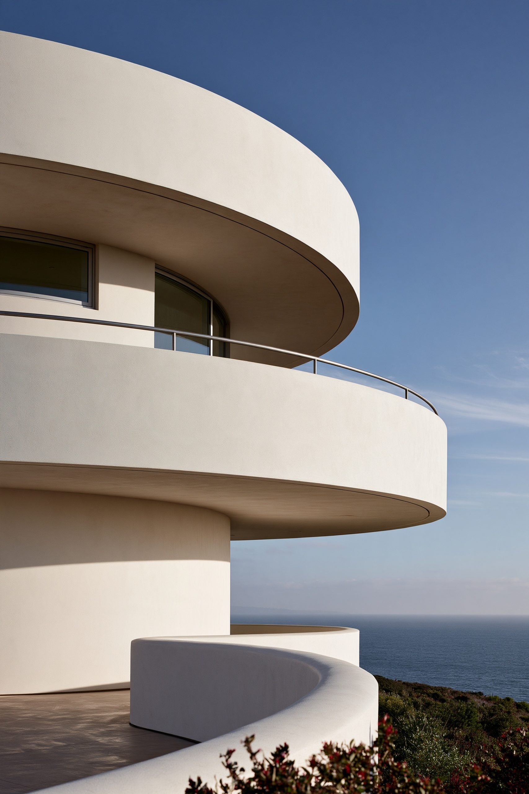 9. A Balcony With Built-In Bench Seating and Integrated Planters