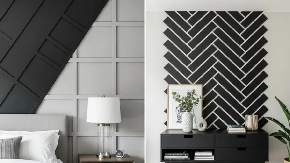 Geometric 3D panel accents for a bold, sculptural wall