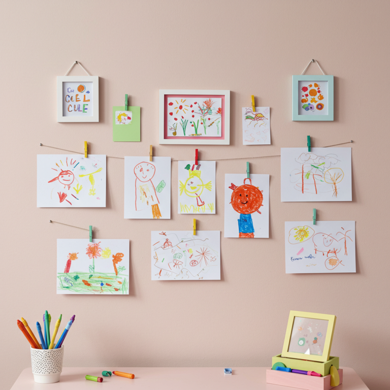 Minimalist white and natural beechwood toddler table and chair set equipped with colorful crayons and drawing paper