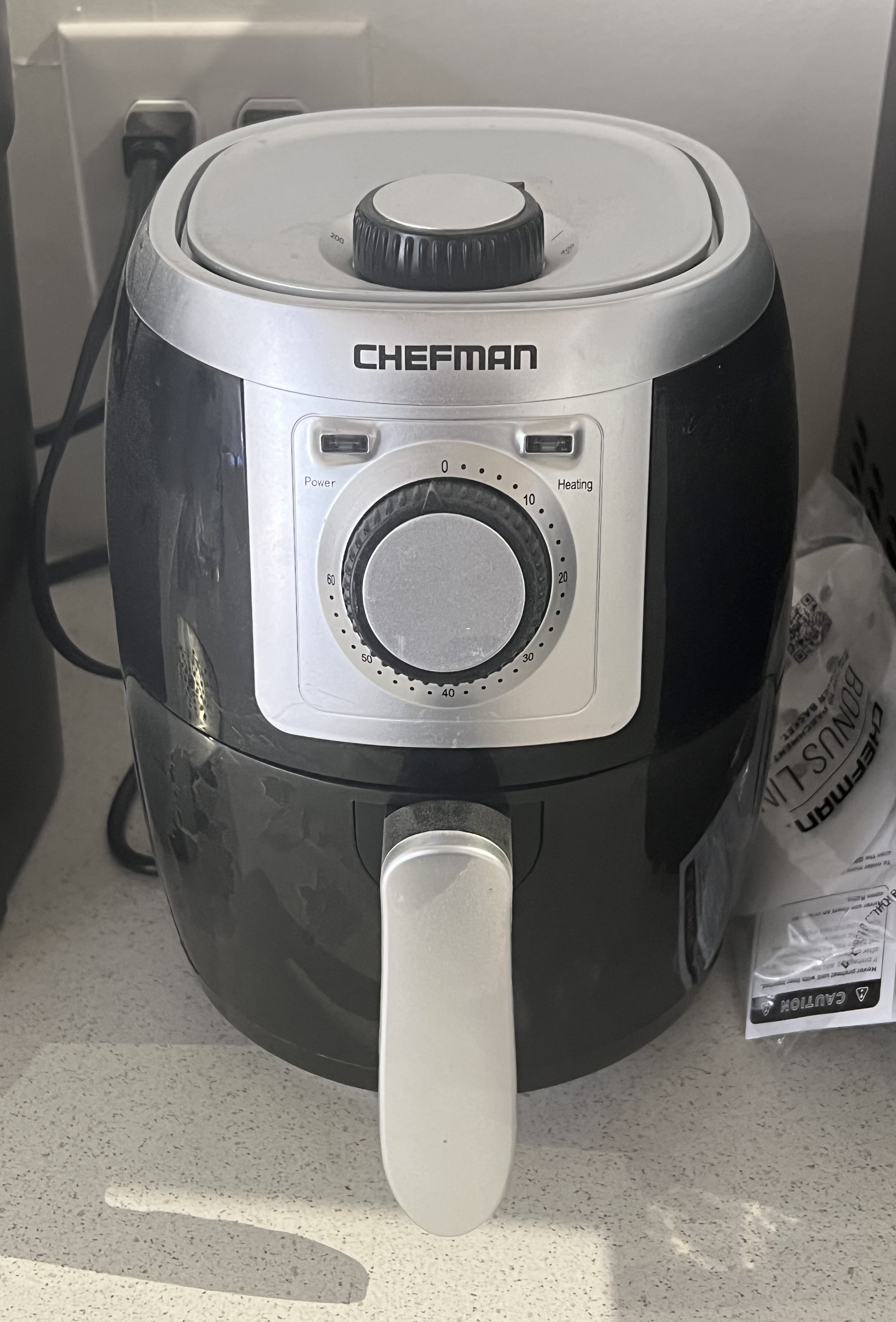 Chefman Crispinator 8-Quart Air Fryer with large ceramic basket and viewing window