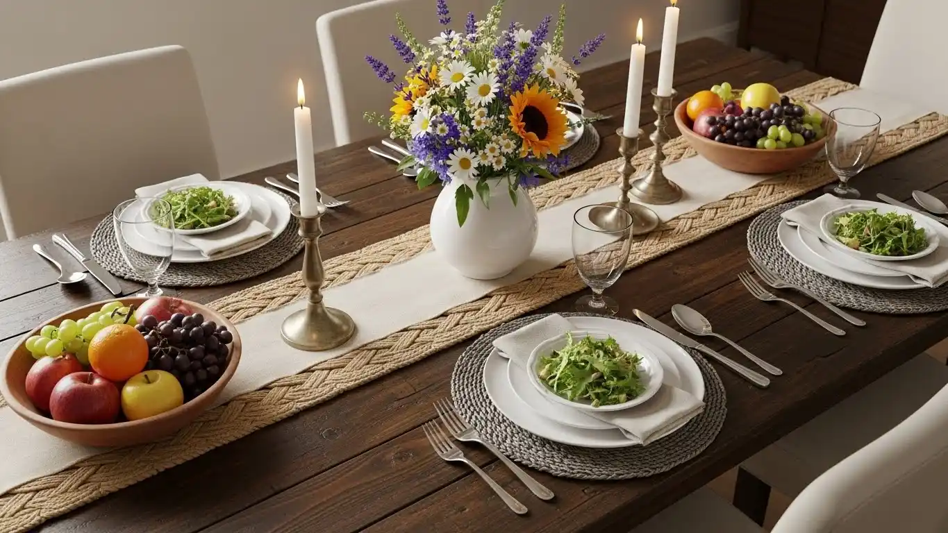 Warm and Inviting Dining Room with Natural Wood Elements