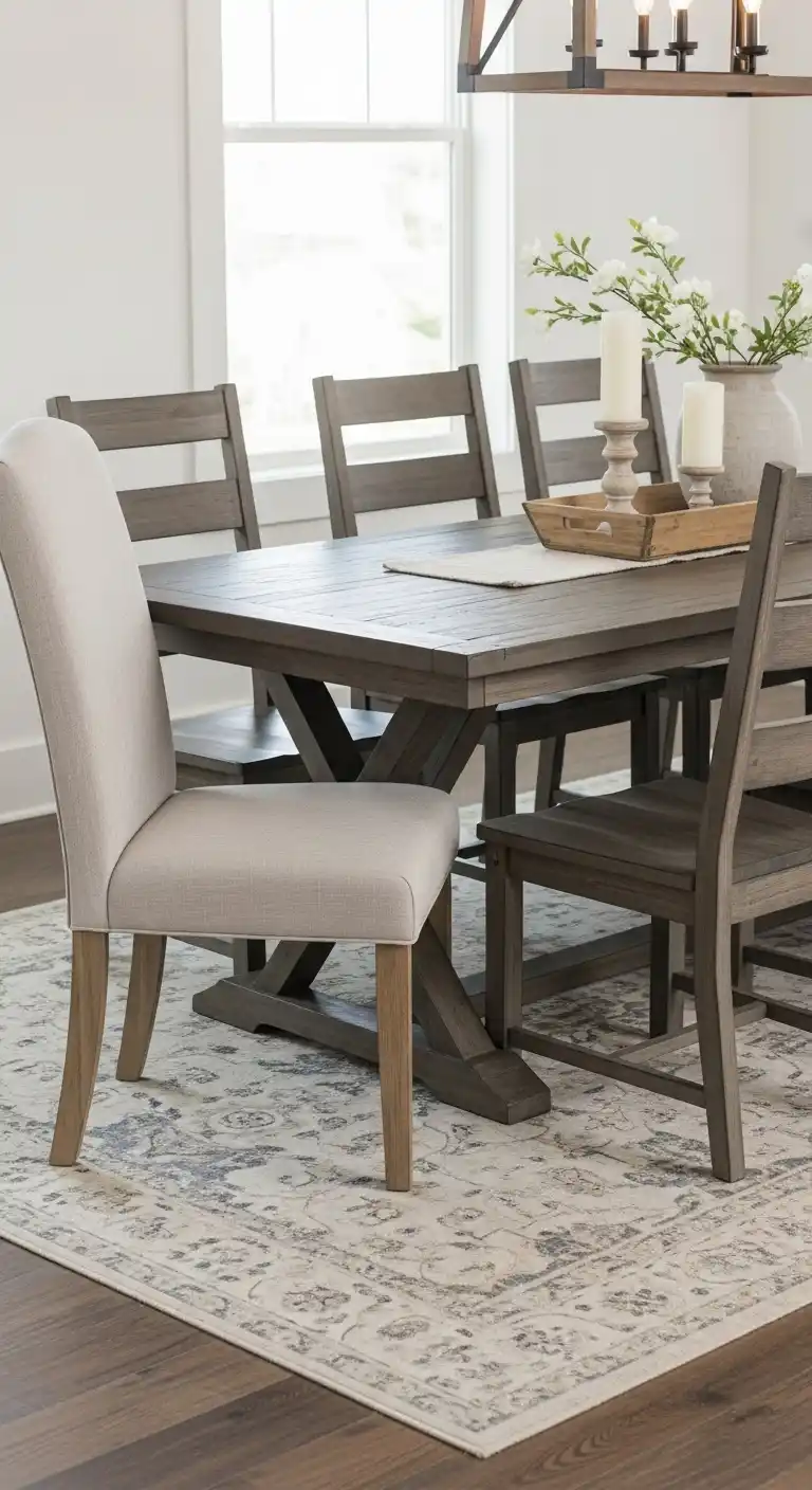 Modern Black Accents and Mix and Match Dining Chairs