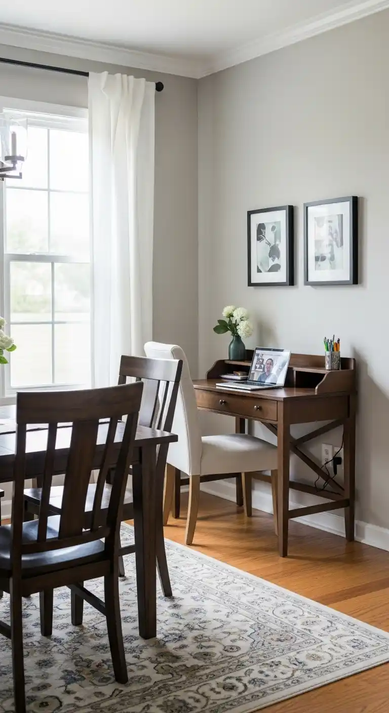 Multi-Functional Dining Room with Home Office Corner