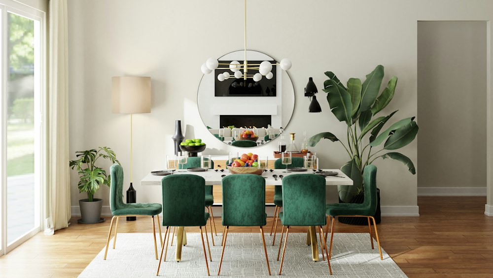 Round Dining Table for Softer Layout in Spacious Room