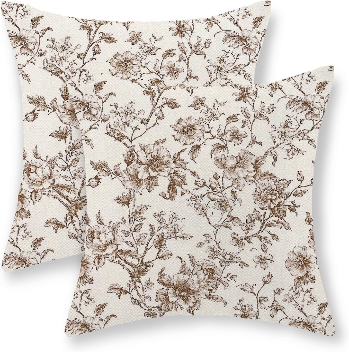 Classic Floral or Toile Throw Pillow Covers